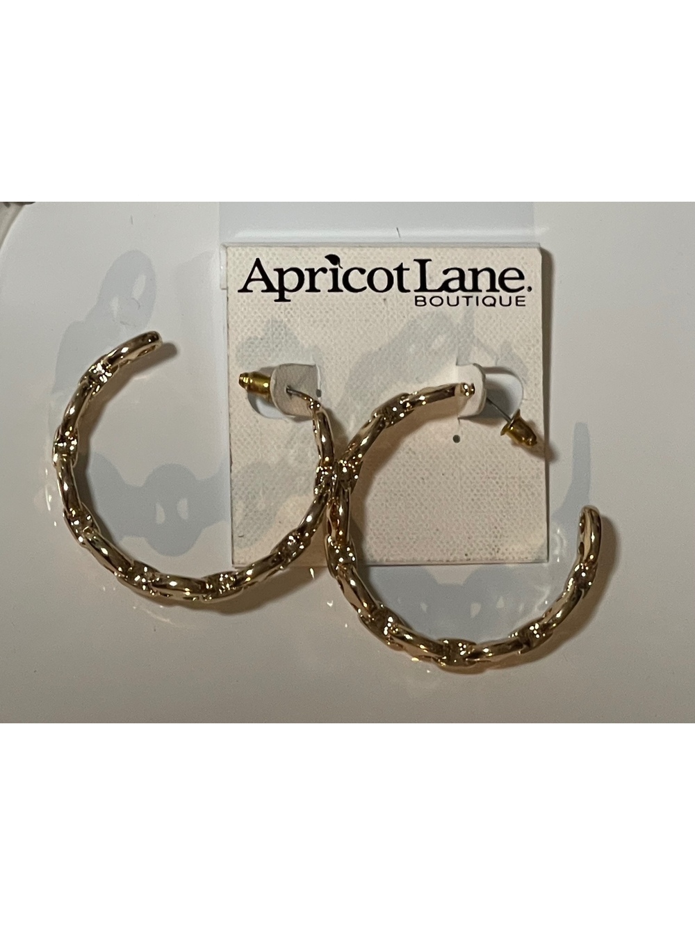 Apricot Lane Gold Tone Textured Hoop Earrings